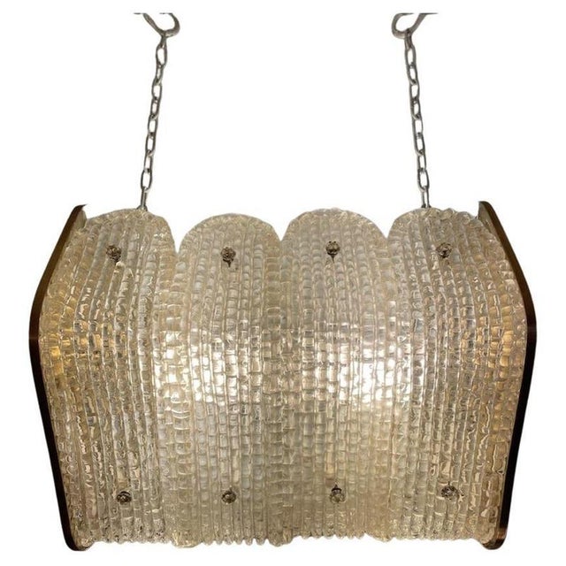 Art Deco sconces from the 1940s by Barovier&Toso in glass with gold highlights in the side portions. The lamp glasses are...