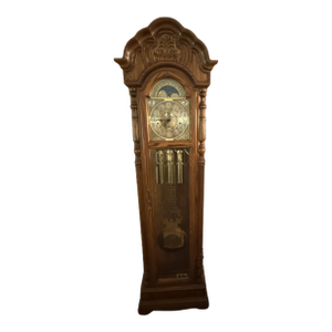 Grandfather Clock by Sligh, Westminster Chimes & Oak Cabinet