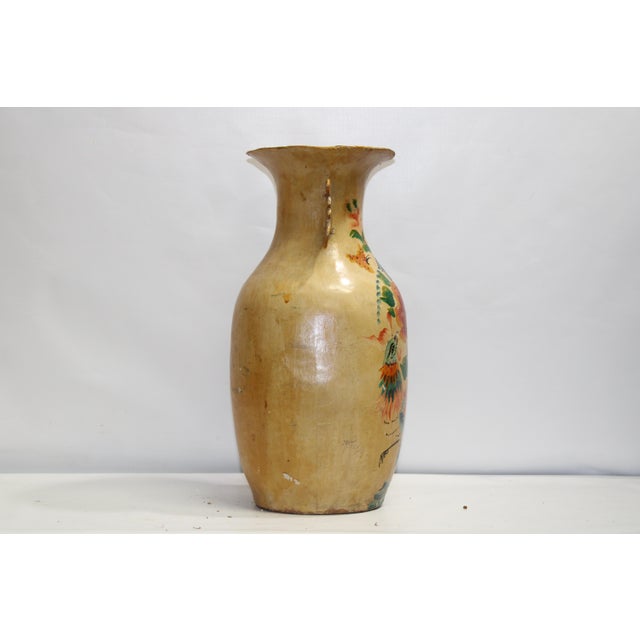 Camel Papier-Mâché Blue Bird Vase For Sale - Image 8 of 11
