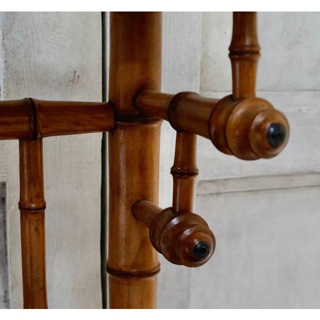 French Victorian Faux Bamboo Hall Stand For Sale - Image 9 of 16