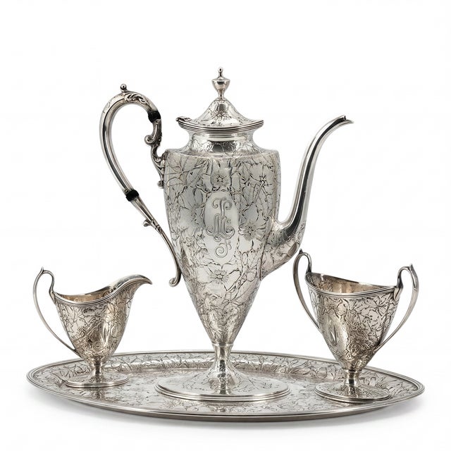 Sterling Silver Coffee or Tea Service from Spaulding & Co., 1890s, Set of 4 For Sale - Image 13 of 13