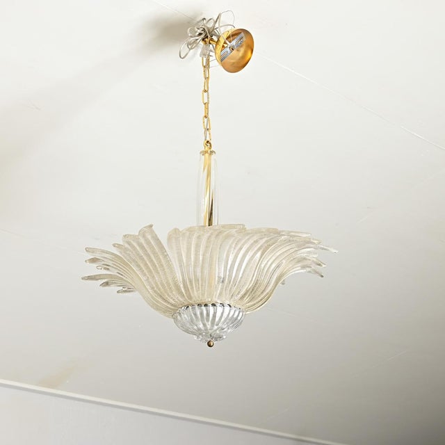 Vintage Murano Glass Palmette Suspension Light For Sale In Baton Rouge - Image 6 of 9