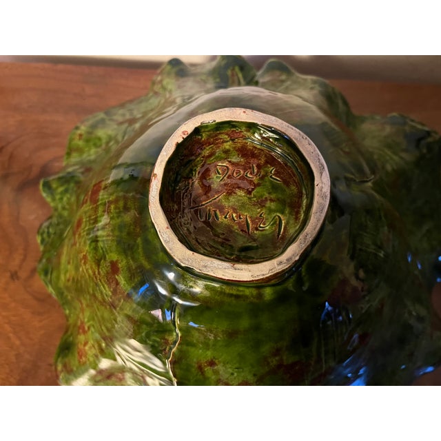 Large Dodie Thayer Sea Grape Leaf Serving or Centerpiece Bowl For Sale - Image 11 of 17