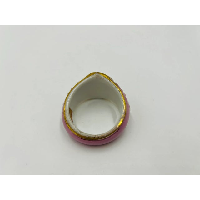 Unique Antique Old Paris Porcelain "w" Napkin Ring For Sale In Boston - Image 6 of 7