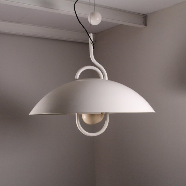 Moon Dome Metal Pendant Lamp by Elio Martinelli for Martinelli Luce, 1980s For Sale - Image 11 of 12