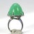 Chrysoprase Bullet Ring With Diamond Surround Size 6.5 For Sale - Image 10 of 10