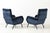 1960's Gigi Radice Italian Lounge Chairs in Blue Velvet Upholstery For Sale - Image 9 of 11