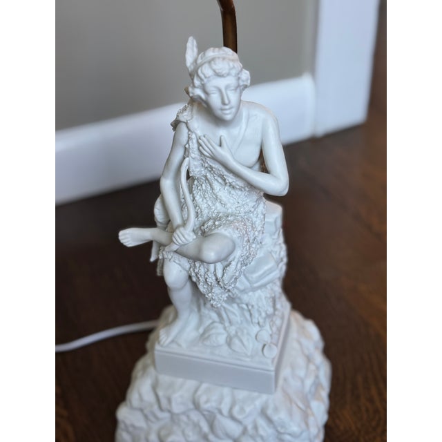 Metal Vintage Arnart Japanese Bisque Porcelain Figural Table Lamps - Pair For Sale - Image 7 of 7