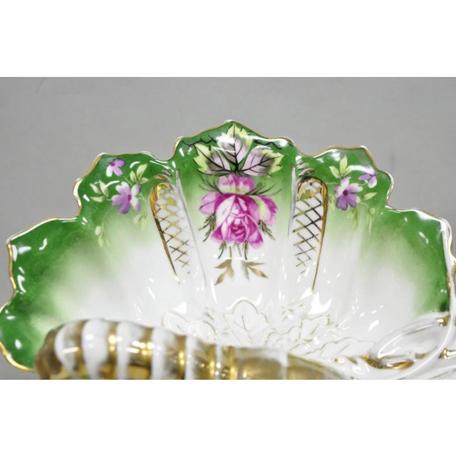 Antique Bavarian German Porcelain Gold Gilded Hand Painted Lobster Divided Dish For Sale In Philadelphia - Image 6 of 18