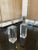 Sculptural Pair of Travertine & Lucite Table Lamps — Geometric Postmodern Italian Design For Sale - Image 9 of 10