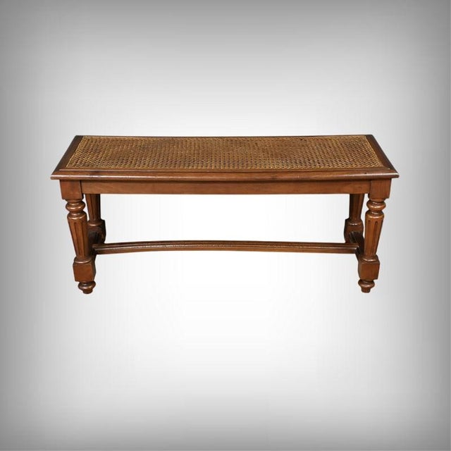Louis XVI Style Walnut and Beech Bench, Early 20th Century For Sale - Image 16 of 16