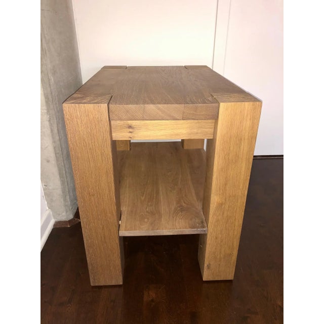 Organic Artisan-Crafted Solid European White Oak Side Table For Sale In Chicago - Image 6 of 12