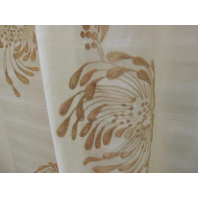 Modern Modern Sheer Embroidered Ecru Color Curtain Panel For Sale - Image 3 of 8