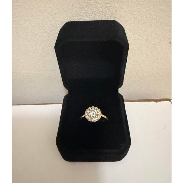 Metal 1950s 14k Yellow Gold Approx 1.25ctw Vs1 Vs2 Diamond Engagement Ring by Benati, Size 7 For Sale - Image 7 of 8