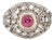 Antique Art Deco Platinum Ring - Pink Tourmaline & Diamonds - Circa 1920, Size 5 For Sale