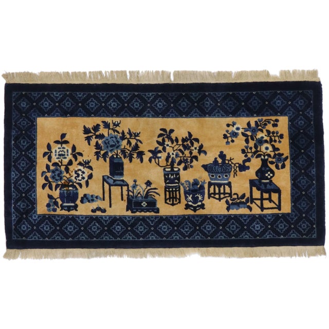 Antique Chinese Baotou Pictorial Rug - 02'05 X 04'06 For Sale - Image 9 of 9