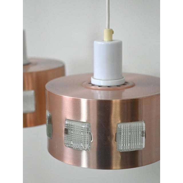 Scandinavian Metal Pendant Lamps, 1960s, Set of 2 For Sale - Image 11 of 15