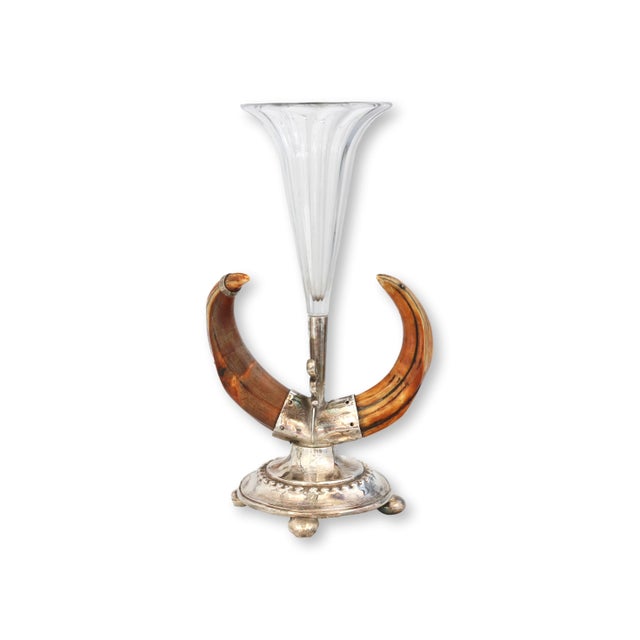 Late 19th Century Victorian Natural Stag Horn & Silverplate Vase For Sale - Image 5 of 6