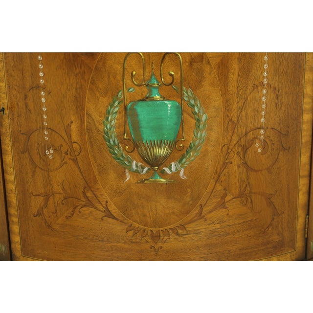 Adams Paint Decorated 1/2 Round Commode For Sale - Image 9 of 11