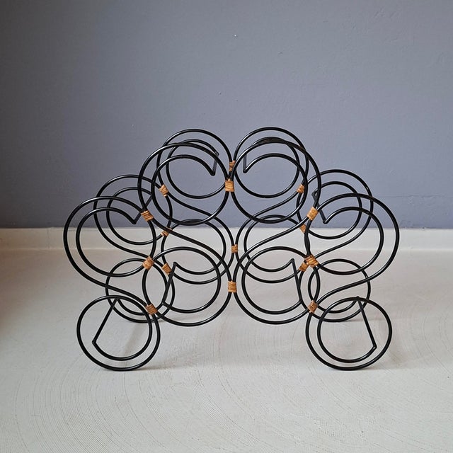 Vintage Black Metal Wine Rack, 1970s For Sale - Image 3 of 7