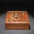 A dignified Chinese square hardwood drawer box (shouhe) crafted from warm-toned huali rosewood, with visible dovetail...