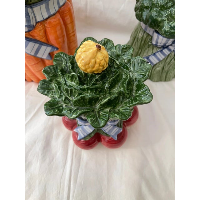Fitz & Floyd Vegetable Garden Bouquet Canister Set For Sale In Palm Springs - Image 6 of 9