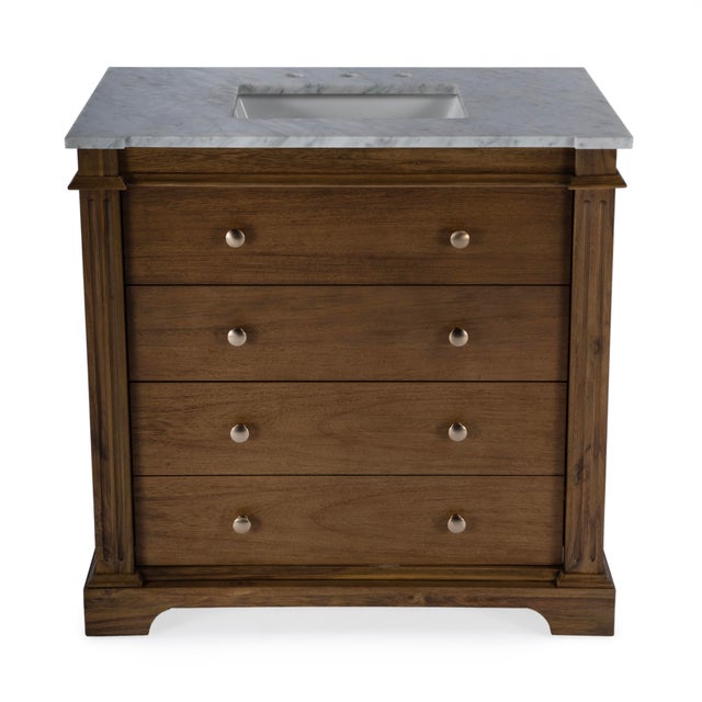 2020s Hanson 36" Single Sink Bathroom Vanity Set, Brown For Sale - Image 5 of 9