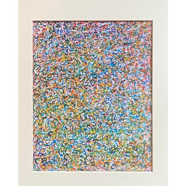 Original abstract expressionist gouache painting, Ghost Writing series, by Satori Gregorakis. Signed in the lower left...