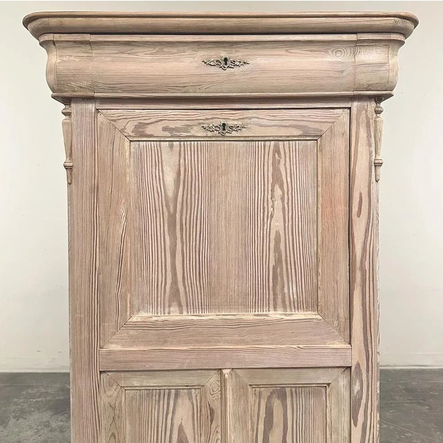 19th Century French Louis Philippe Period Stripped Pine Secretary For Sale - Image 12 of 18
