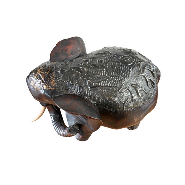 Vintage Ashanti Elephant Wooden Sculpture Ghana 12.5" H For Sale - Image 4 of 6