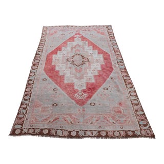 1960s Boho Style Handmade Oushak Distressed Area Rug For Sale
