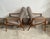 1940s Pair of MCM French Upholstered Wooden Armchairs For Sale - Image 5 of 11