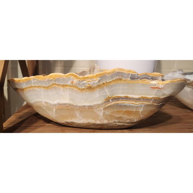 2020s Caramel, Tan and Grey Stone Bowl - One of a Kind For Sale - Image 4 of 4