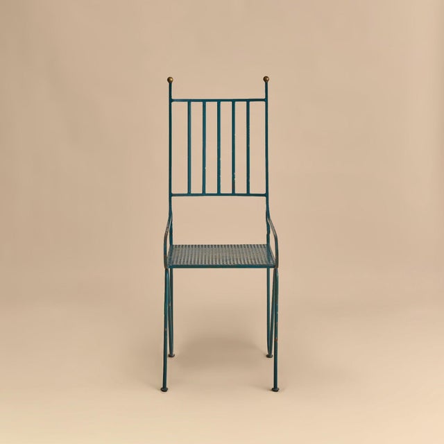 Mid-Century Modern French Green Iron Armchair, 1960s - 3 Available For Sale - Image 3 of 11