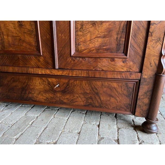 19th Century Walnut Crested Cupboard For Sale - Image 5 of 9