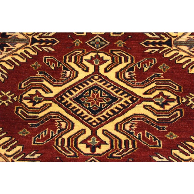 1990s Bohemian Super Kazak Red/Beige Wool Rug For Sale In New York - Image 6 of 9