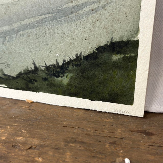 Farmhouse Linda Luke Pincock (American, 20th C) Farmhouse Landscape Watercolor Painting For Sale - Image 3 of 12