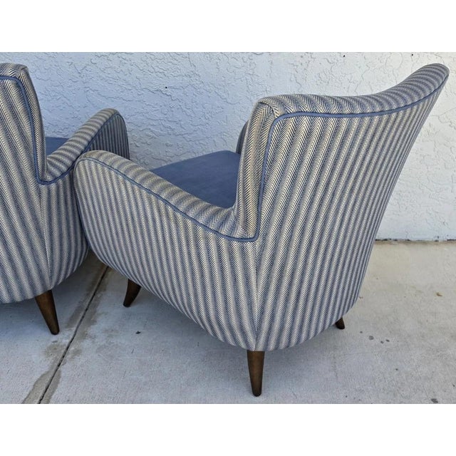 1950s MCM Edward Wormley Gio Ponti Style Armchairs Set of 4 For Sale - Image 14 of 18