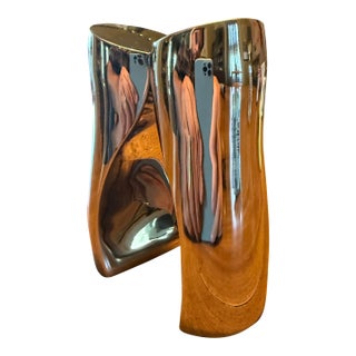 1990s Karim Rashid for Nambé Studio "Kissing" Metal Alloy Salt & Pepper Shakers - A Pair For Sale