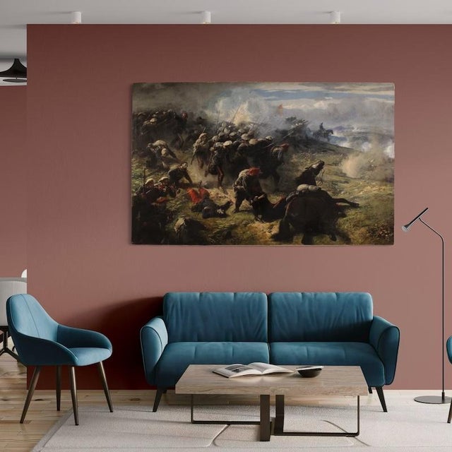 H.P., Great Battle of the 19th Century, 1880, Oil on Canvas For Sale - Image 15 of 16