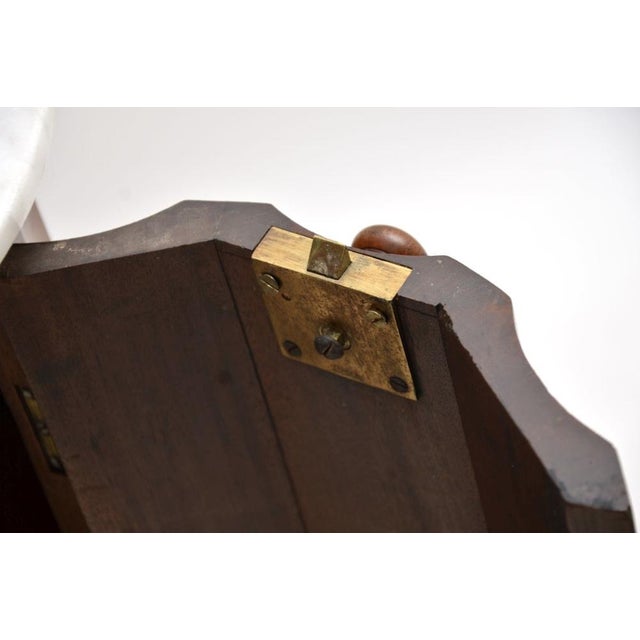 Mid 19th Century Antique Victorian Marble Top Cylinder Pedestal Cabinet, 1840s For Sale - Image 5 of 11