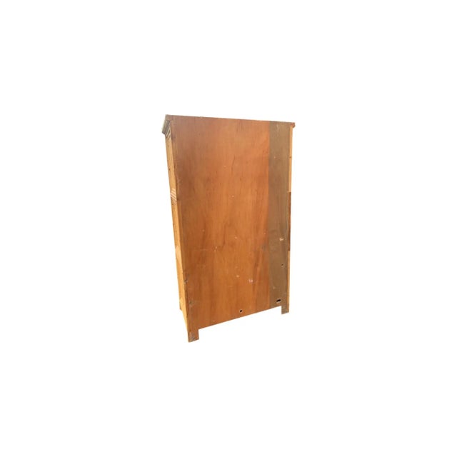 Wood Vintage Split Reed Bamboo Coastal Cabinet For Sale - Image 7 of 11