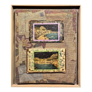 James Garrett Faulkner -"Two Views of Capri at Night" -Mixed-Media Painting For Sale
