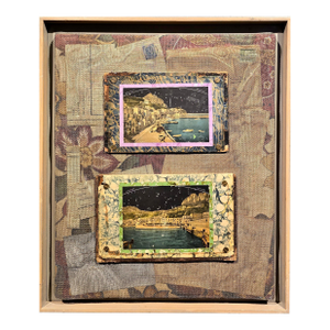 James Garrett Faulkner -"Two Views of Capri at Night" -Mixed-Media Painting