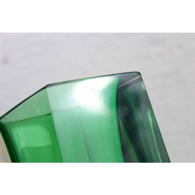 Green Sommerso Murano Glass Vase, 1970s For Sale - Image 11 of 13