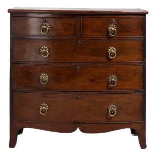 Regency Bow-Front Mahogany Chest of Drawers, Antique, United Kingdom, 19th Century For Sale