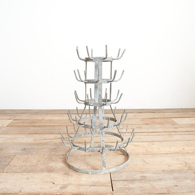 Original 5 tier galvanised bottle drying rack from France. A useful and practical item perfect for hanging mugs, dried...