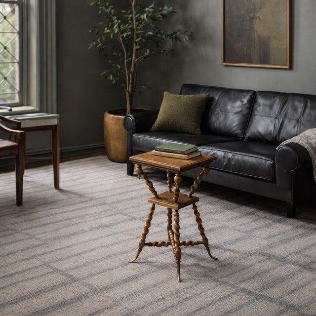 Victorian Antique Victorian Walnut and Brass Barley Twist Parlor Table For Sale - Image 3 of 7