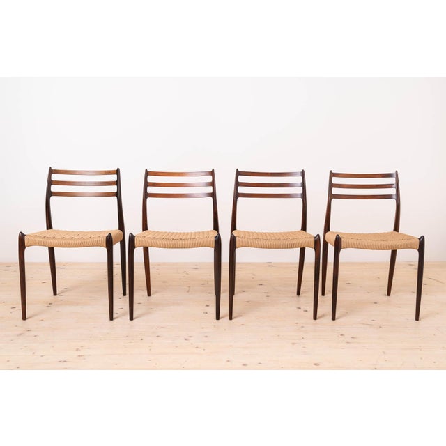 Vintage Dining Chairs by Niels Otto Møller, Denmark, 1960s, Set of 4, in Restored conditions. Designed 1960 to 1969 This...
