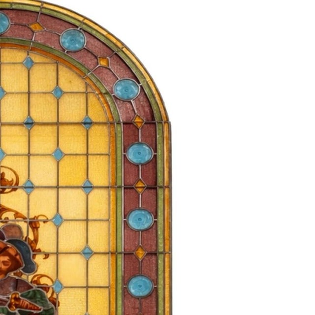 Louis XVIII Renaissance Stained Glass, 19th Century For Sale - Image 4 of 6